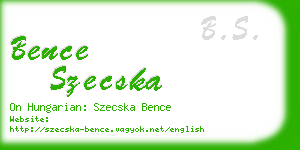 bence szecska business card